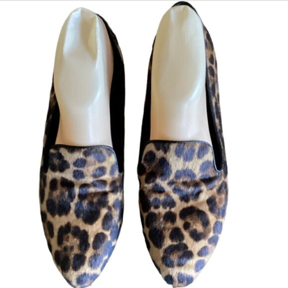 Nine West Haydyn Animal Leopard Print Almond Toe Flats 8.5M #122Q - Picture 1 of 8